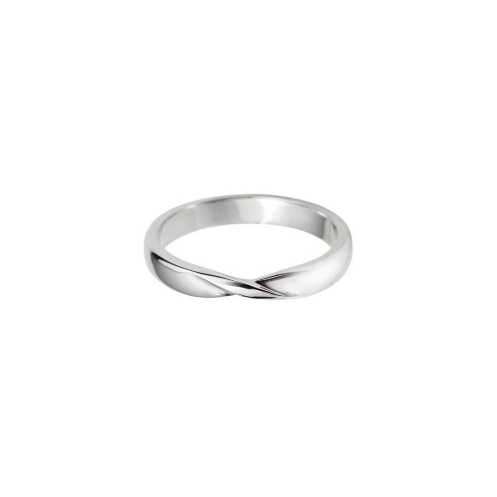 9ct White Gold Ladies Wedding Ring Band with Twist