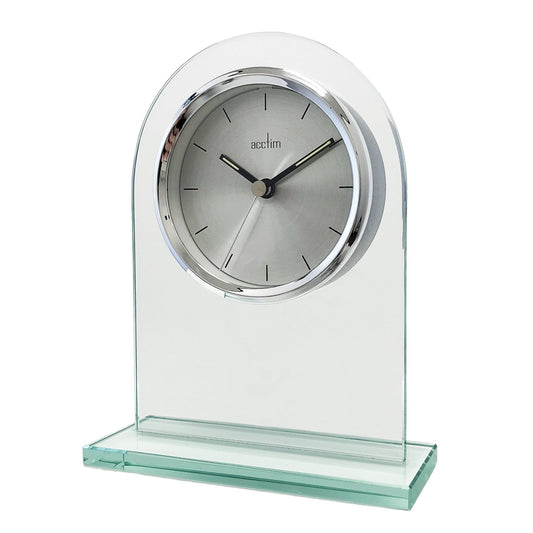 Acctim Silver Finish & Glass Battery Mantle Clock Ledburn 37087
