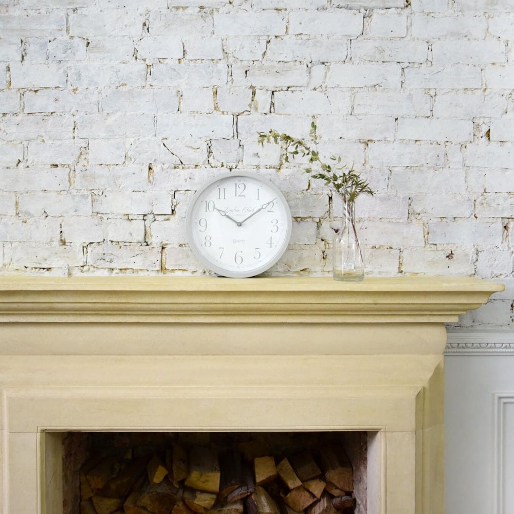 Round Grey Quartz Battery Wall Clock with Arabic Numbers 24295