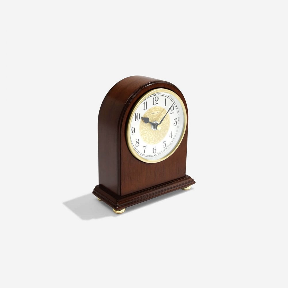 Walnut Finish Quartz Battery Wooden Mantle Clock 07069