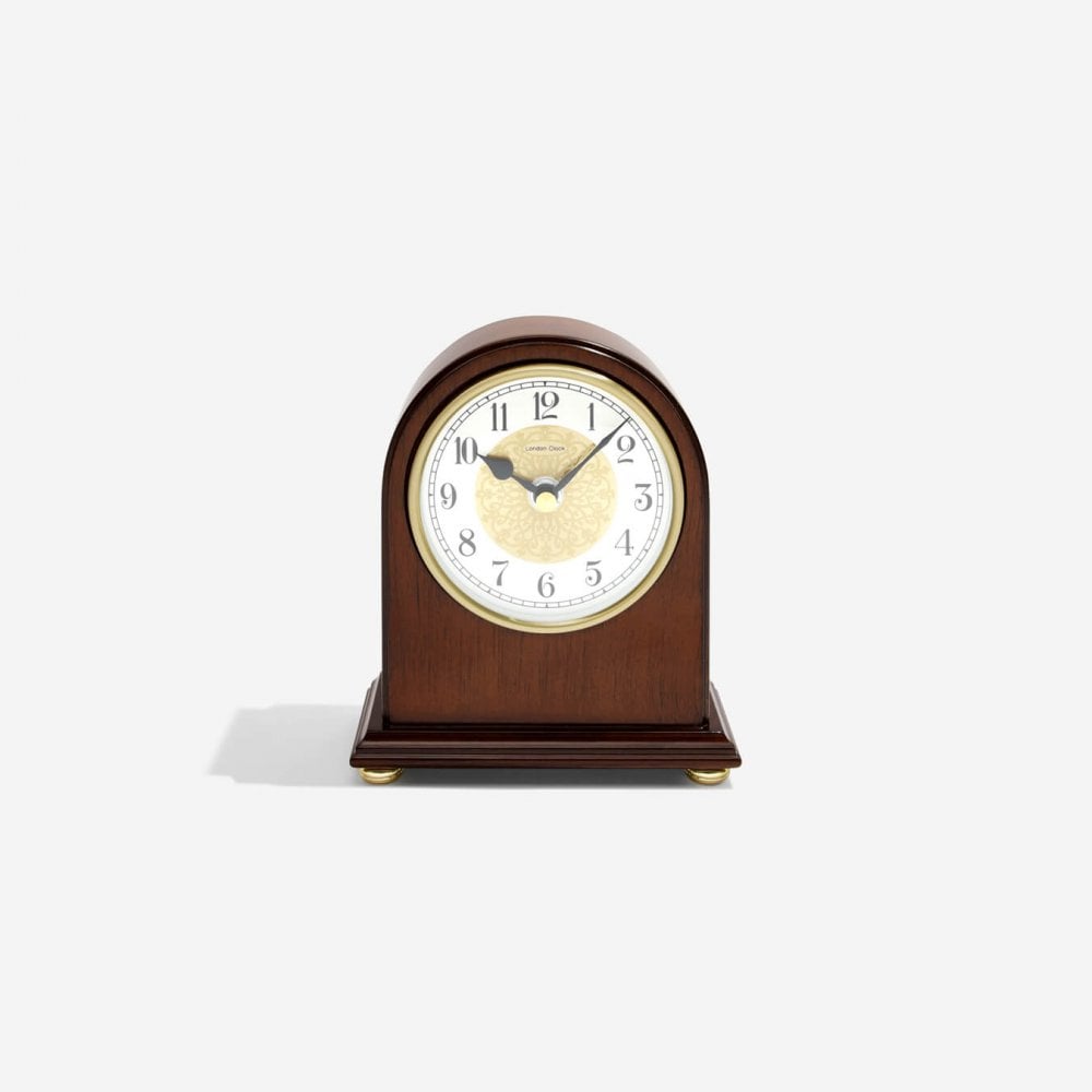 Walnut Finish Quartz Battery Wooden Mantle Clock 07069