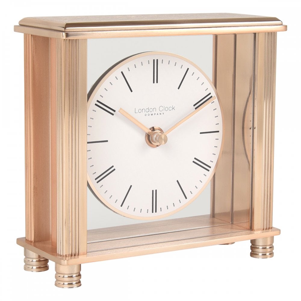 Rose Gold Tone Quartz Battery Mantle Clock 03215