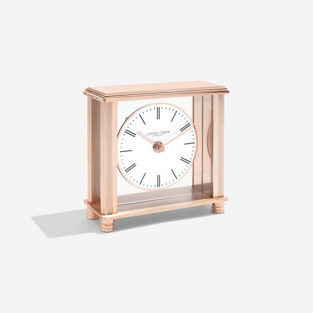 Rose Gold Tone Quartz Battery Mantle Clock 03215