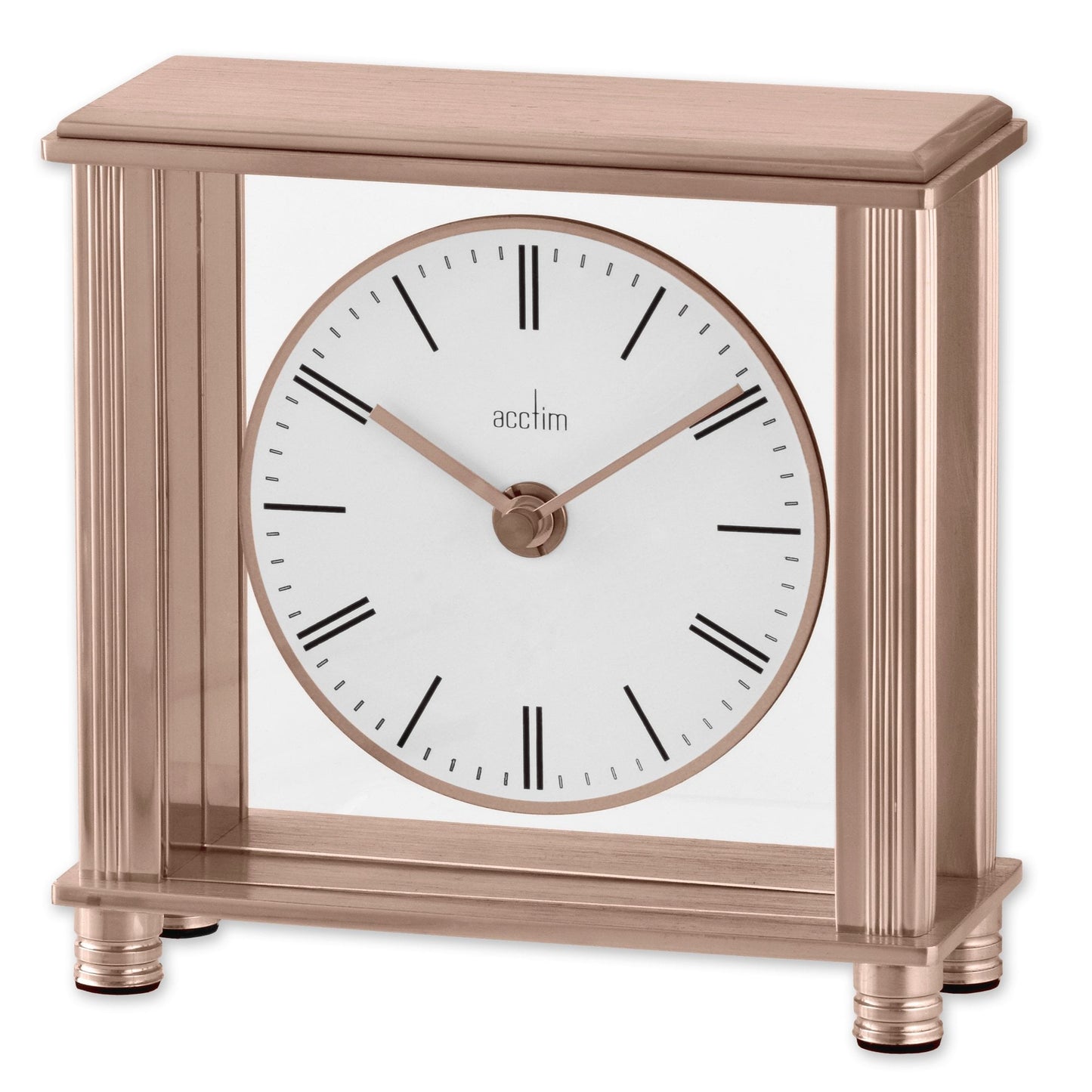 Rose Gold Tone Quartz Battery Mantel Clock Shelford 37100