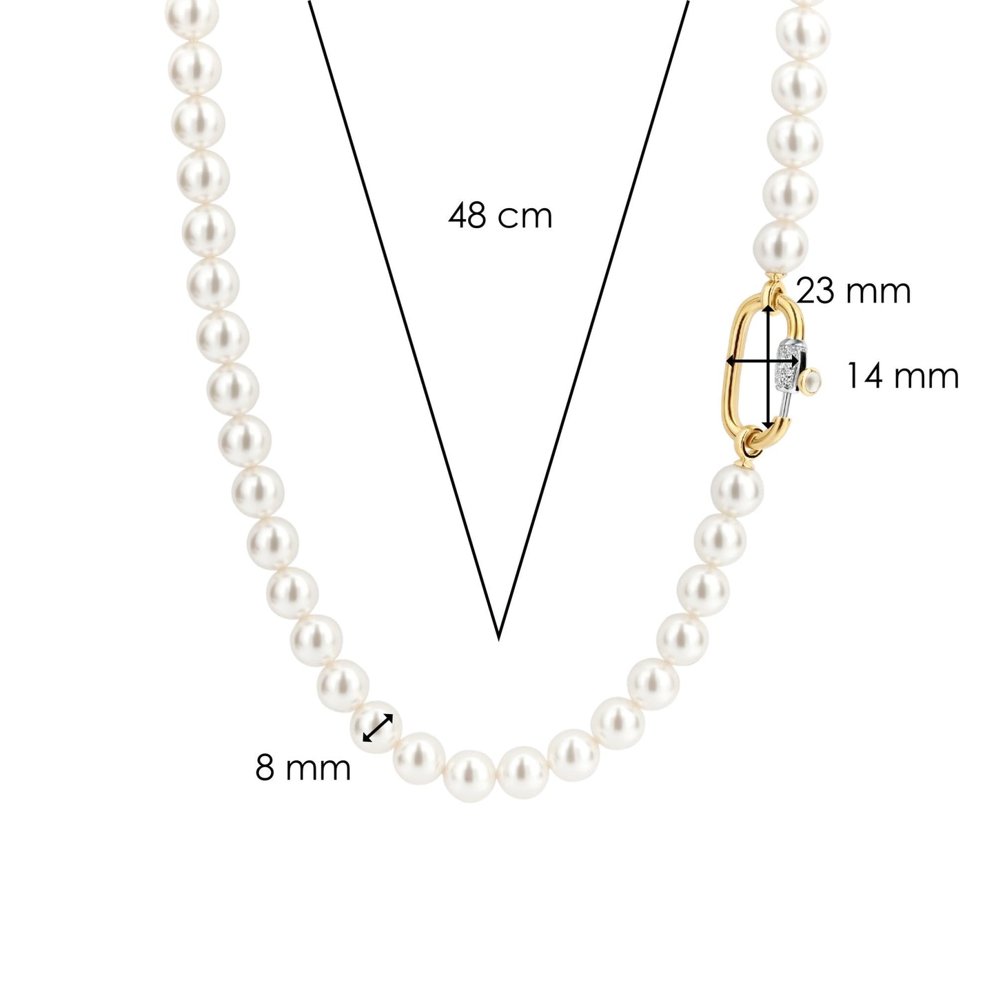 Ti Sento Milano Sterling Silver Simulated Pearl Necklace 3967PW