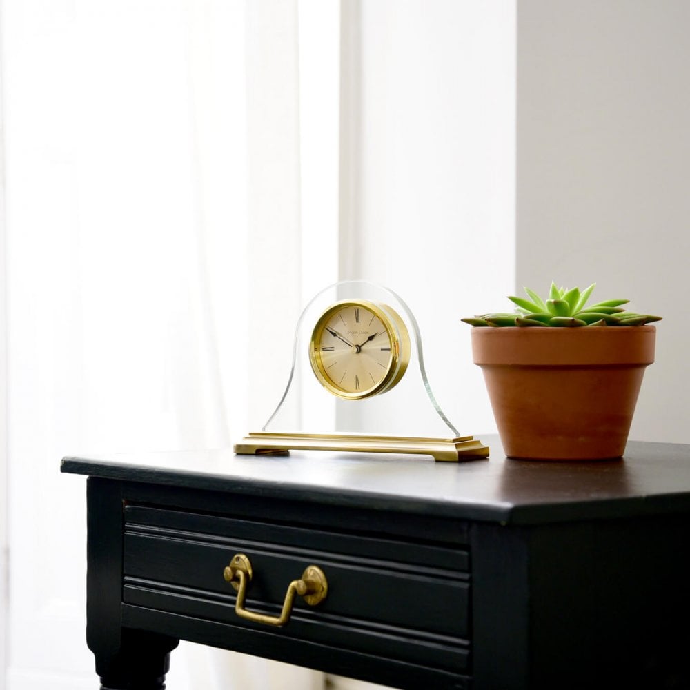 Gold Finish Battery Quartz Napoleon Mantlel Clock 03150