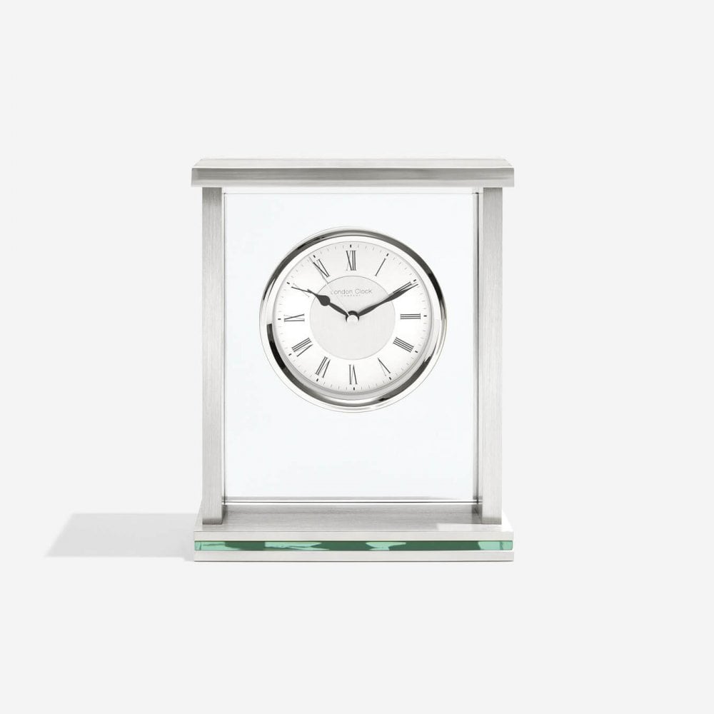 Chrome finish Battery Mantle Clock 05178