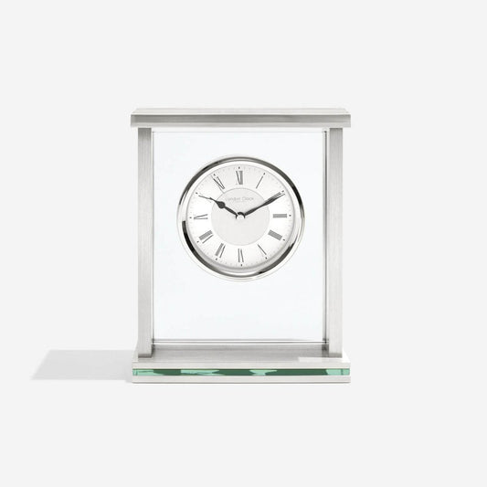 Chrome finish Battery Mantle Clock 05178