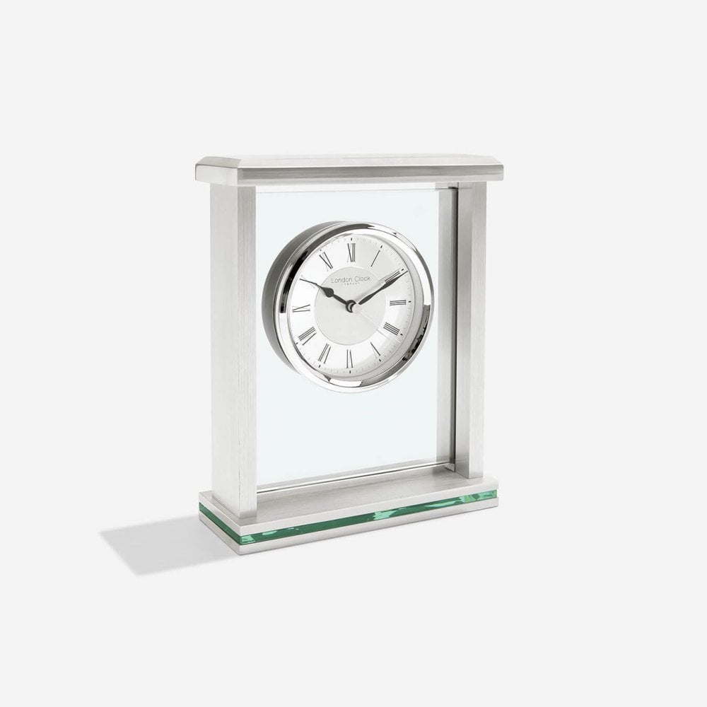 Chrome finish Battery Mantle Clock 05178