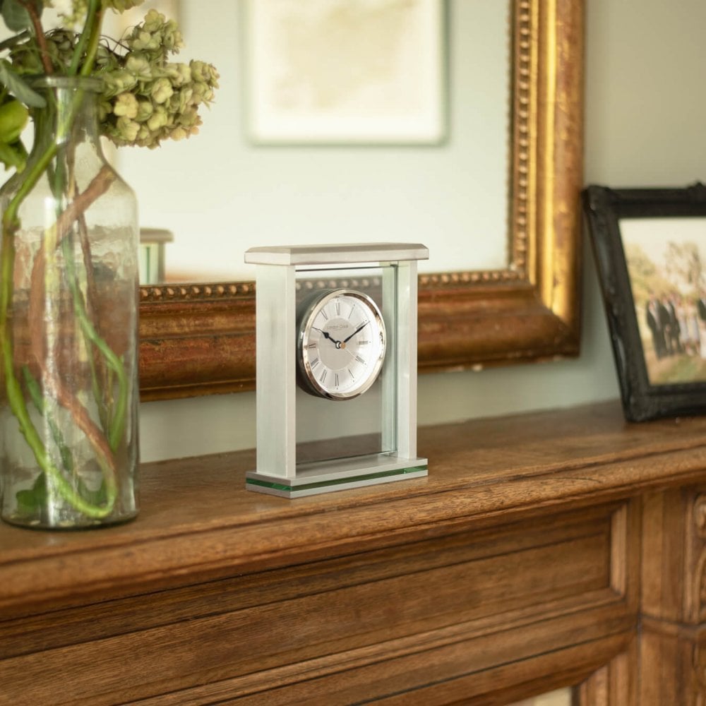 Chrome finish Battery Mantle Clock 05178
