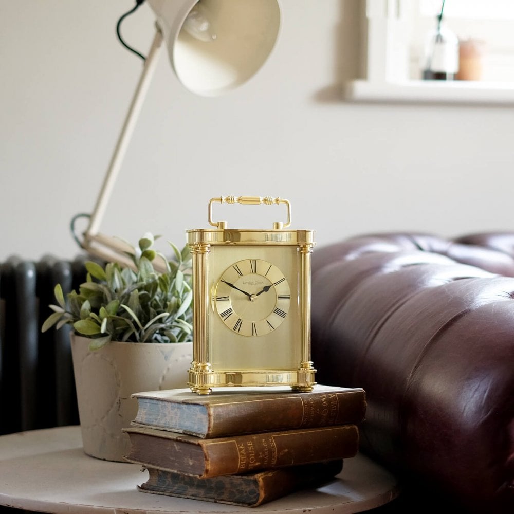 Gold Finish Battery Carriage Clock Height 18.5cm 03067