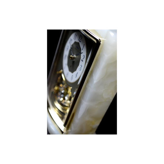 Seiko Emblem Battery Marble Gold Finish Mantle Clock AHW465G