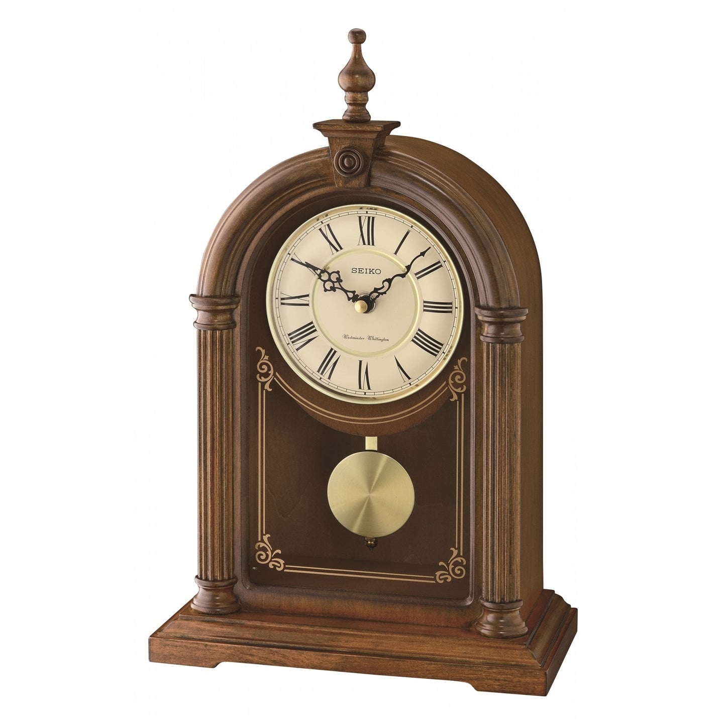 Seiko Westminster Chime Quartz Wood Mantle Clock QXQ036B