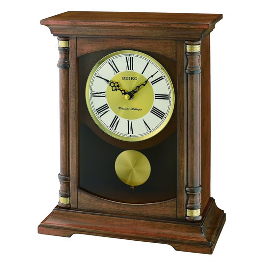 Wooden Westminster Chime Battery Mantel Pendulum Clock QXQ034B