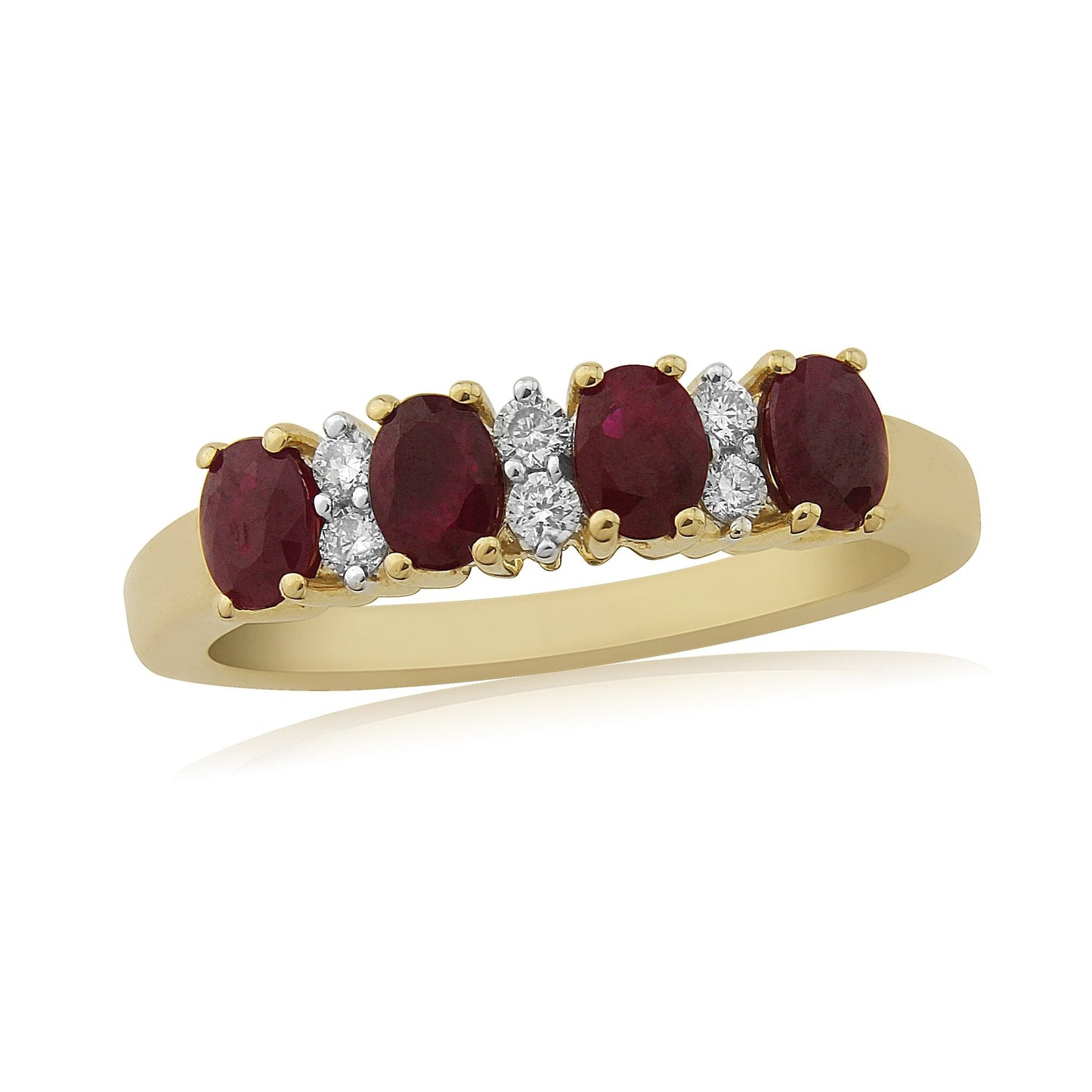 9ct Gold Ruby and Diamond Half Eternity Ring