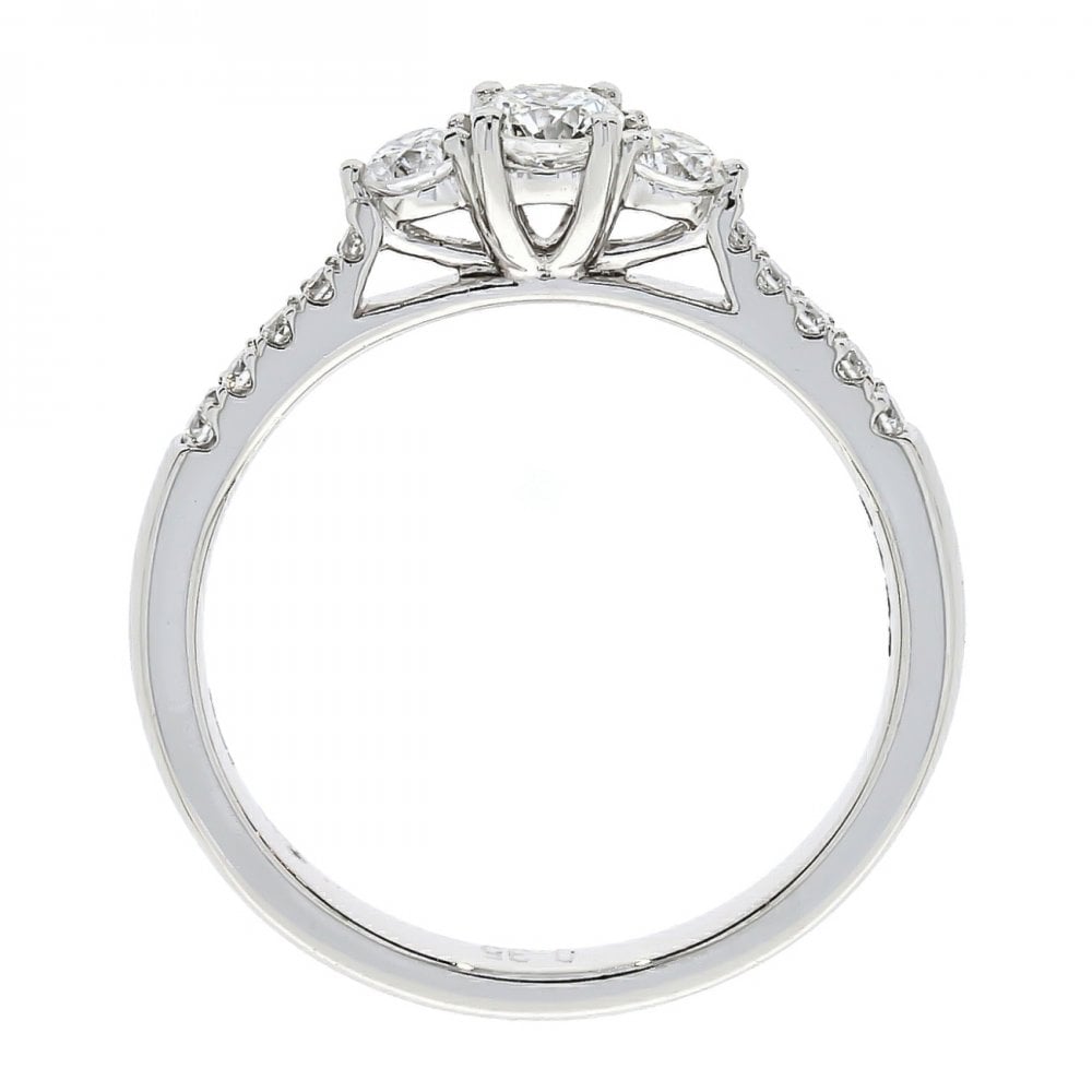 Platinum Trilogy Three Stone Diamond Engagement Ring 0.45ct