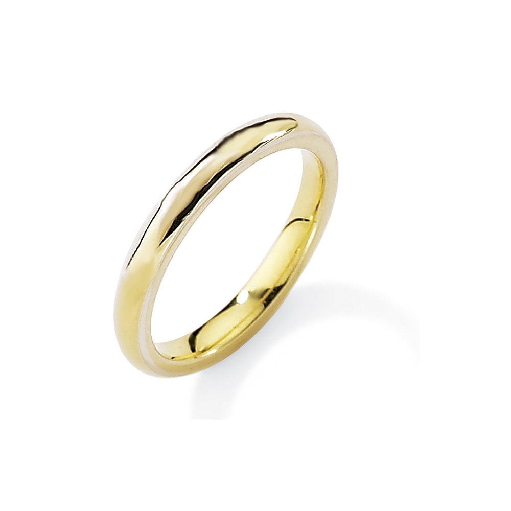 18ct Yellow Gold Wedding Ring Band Court Profile 2.5mm Wide