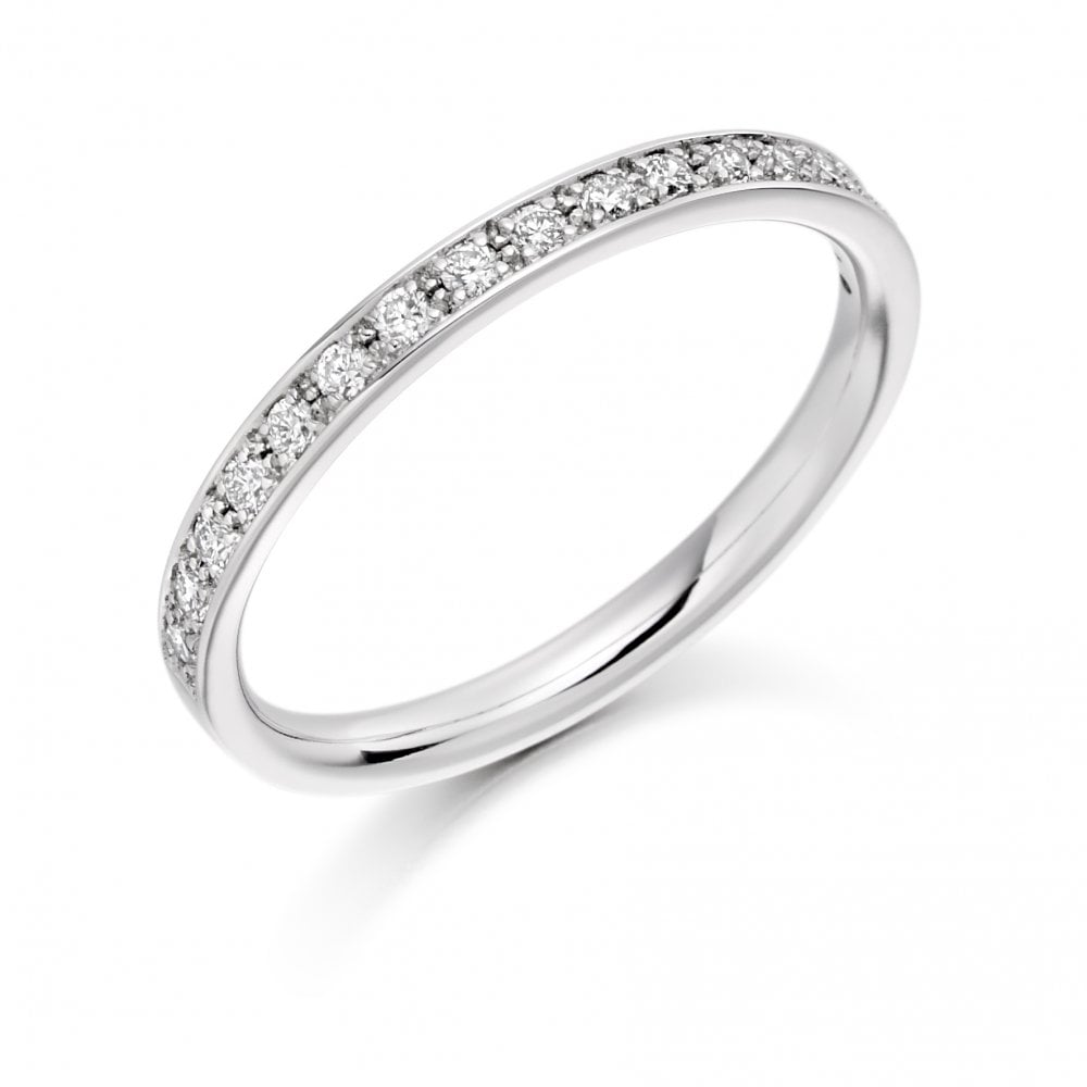 Platinum Diamond Wedding Band or Half Eternity Ring