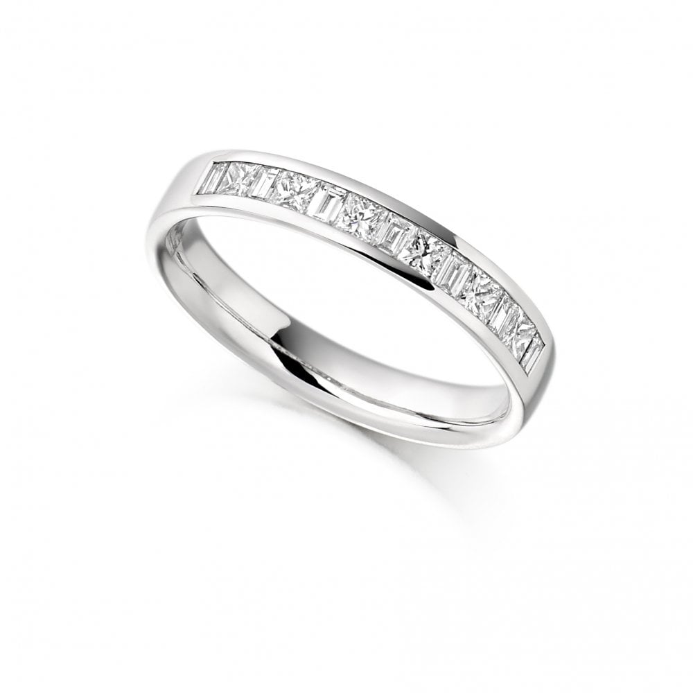 18ct White Gold Diamond Half Eternity or Wedding Ring