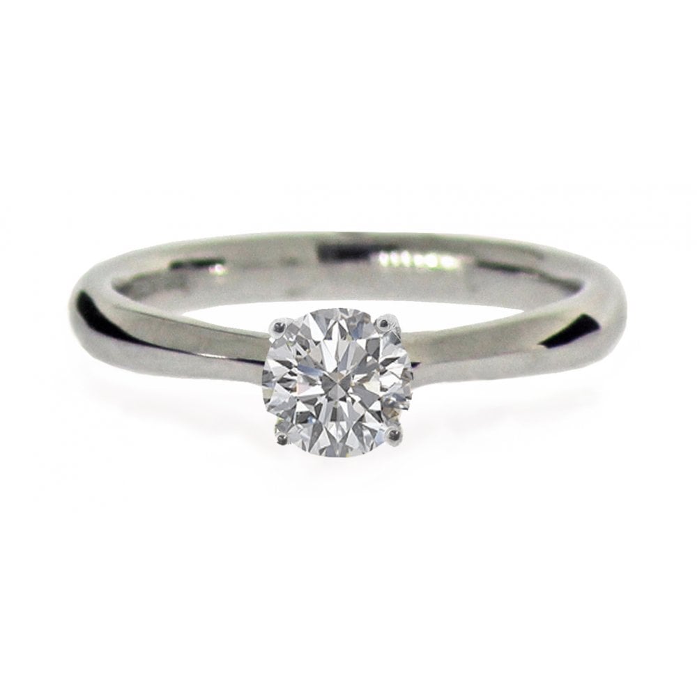 18ct White Gold Diamond Solitaire 4 Claw Engagement Ring