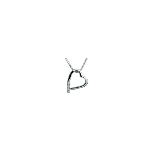 Sterling Silver Romantic Heart Diamond Pendant DP100