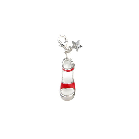 Sterling Silver Ladies High Heel Shoe Red Enamel Charm SCH64
