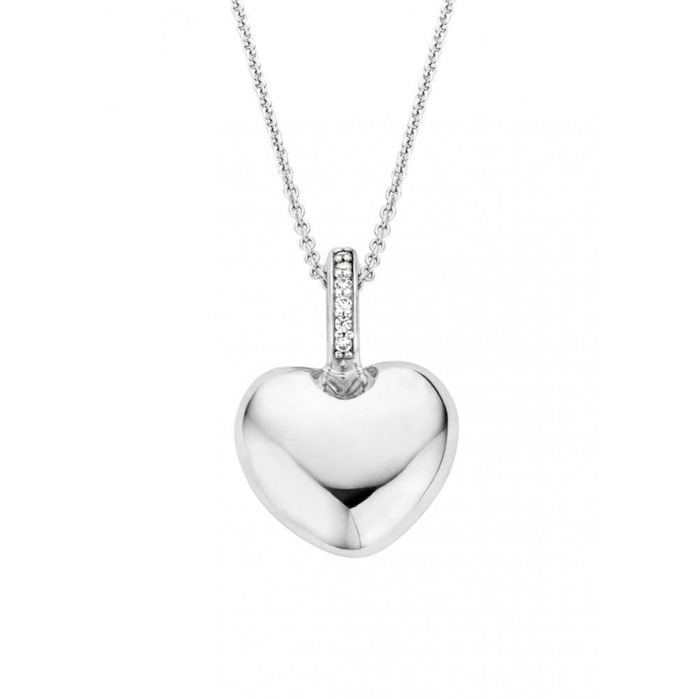 Ti Sento Sterling Silver Ladies Cubic Zirconia Heart Pendant 6745SI