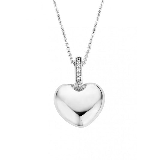Ti Sento Sterling Silver Ladies Cubic Zirconia Heart Pendant 6745SI