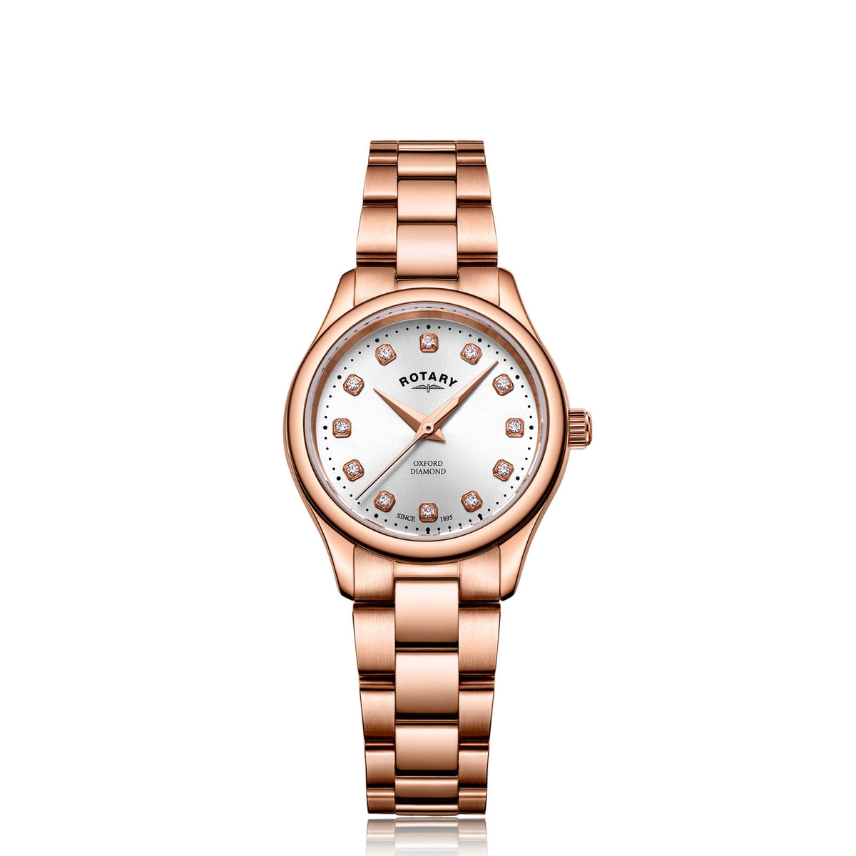 Ladies Rose Tone Quartz Watch Diamond Set Windsor LB05096/02/D