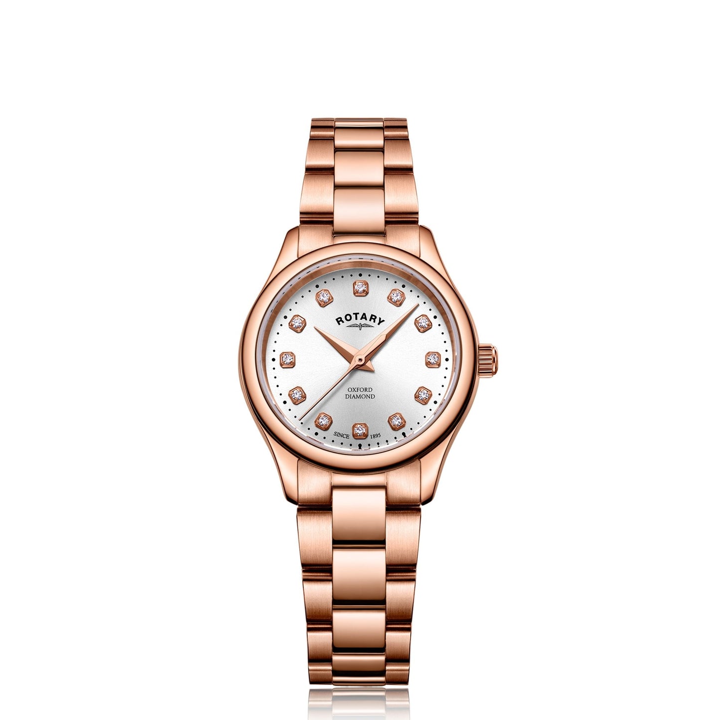 Ladies Rose Tone Quartz Watch Diamond Set Windsor LB05096/02/D