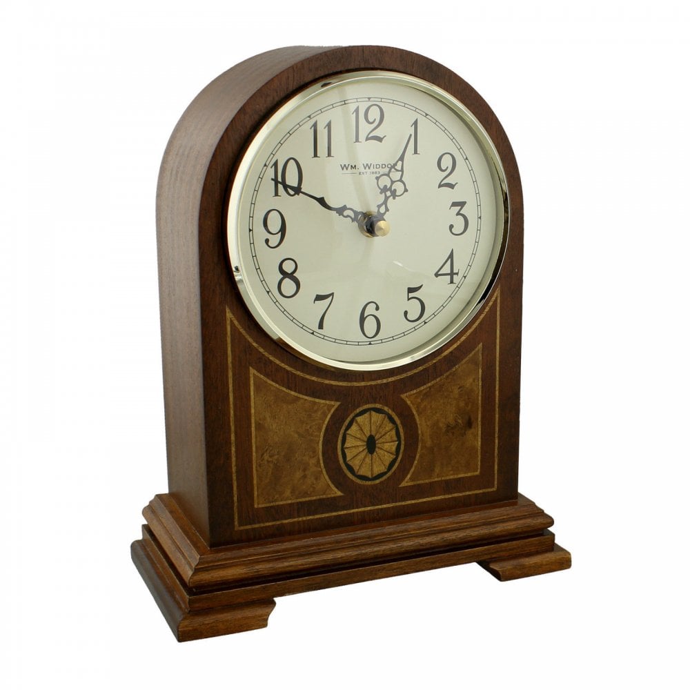 Wooden Battery Mantle Clock with Hourly Chime W2833