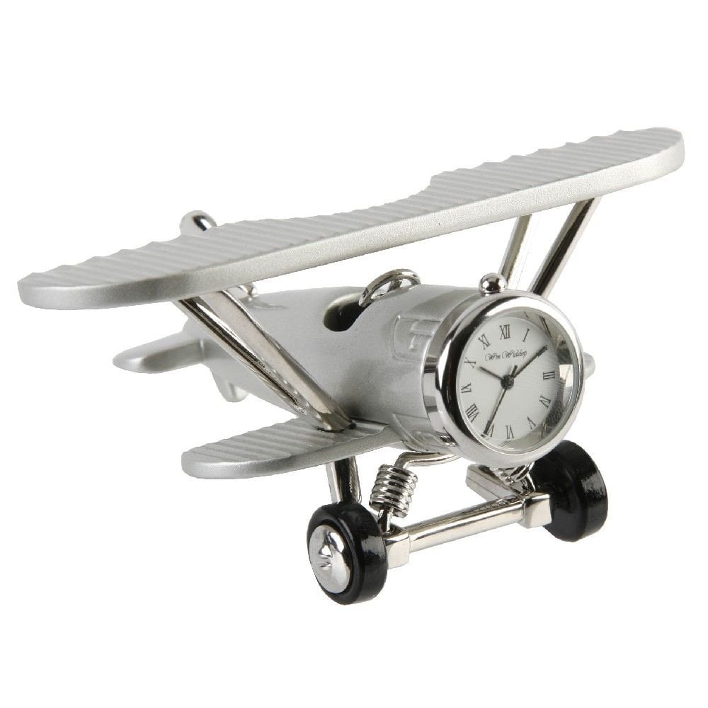 Widdop Miniature Battery Mantle Clock Bi-Plane 9132