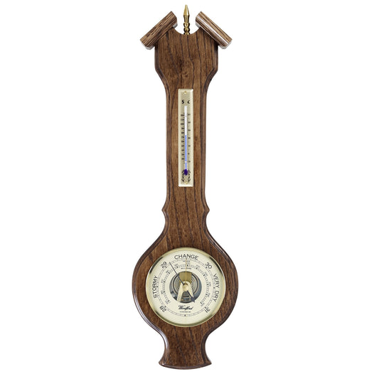 Woodford Solid Oak Banjo Barometer with Temperature 1624