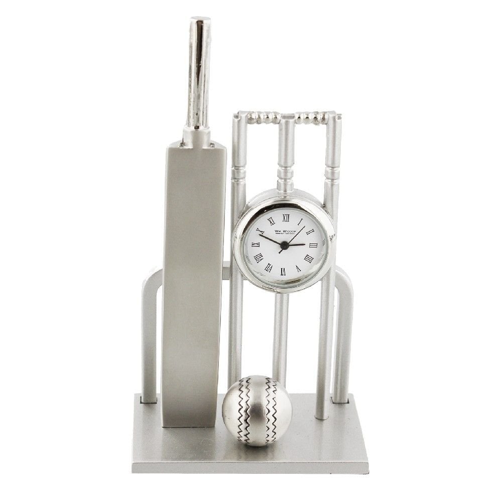 Widdop Miniature Battery Mantle Clock Cricket Stumps 9648G