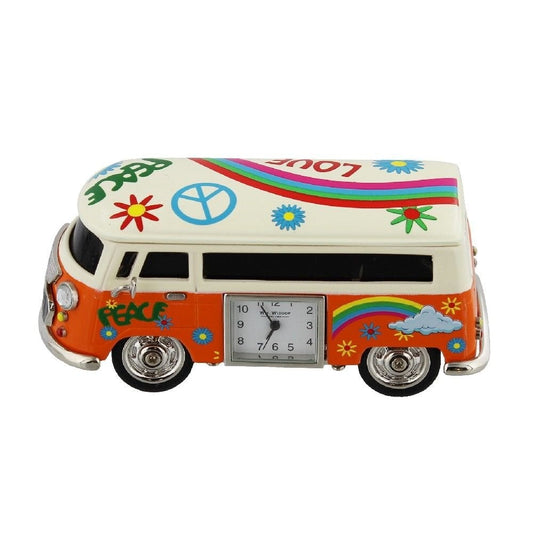 Widdop Miniature Battery Mantle Clock Orange Camper Van 9089