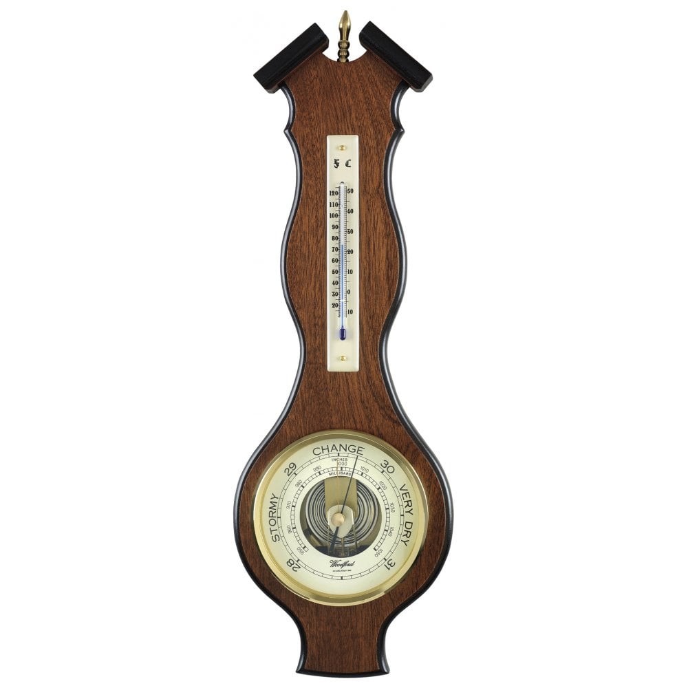 Woodford Round Wooden Oak Aneroid Barometer 1622