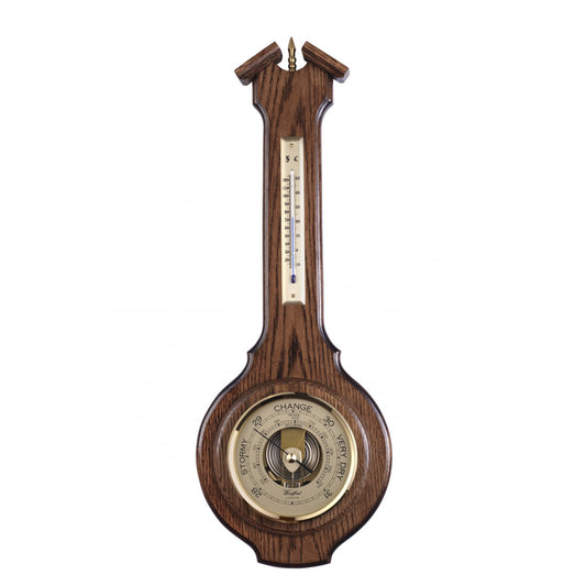 Woodford Solid Oak Banjo Barometer with Temperature 1626