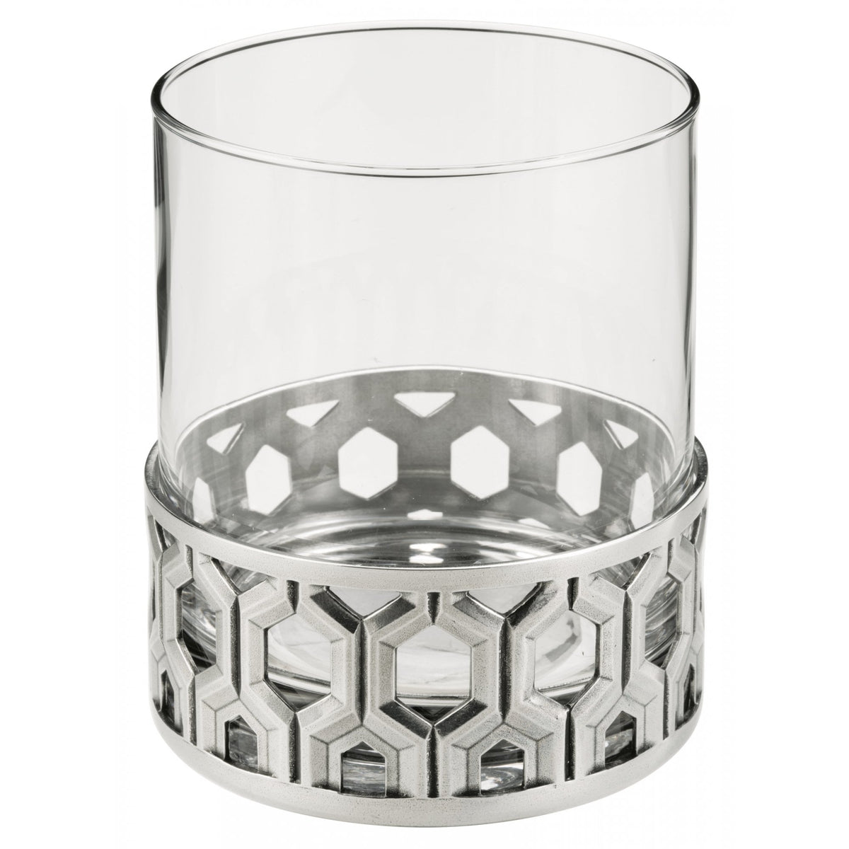 Royal Selangor Hexagonal Pewter and Glass Whisky Tumbler 012445R