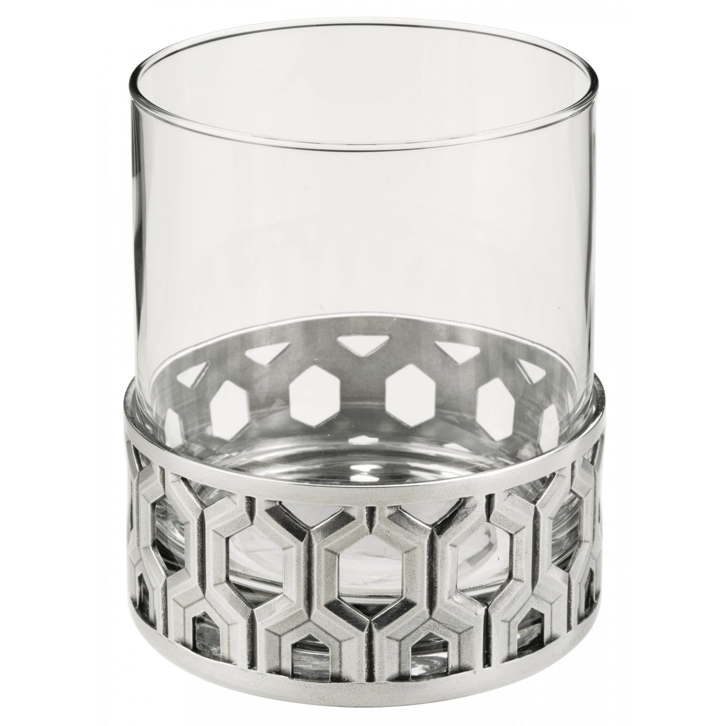 Royal Selangor Hexagonal Pewter and Glass Whisky Tumbler 012445R
