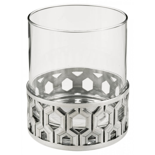 Royal Selangor Hexagonal Pewter and Glass Whisky Tumbler 012445R