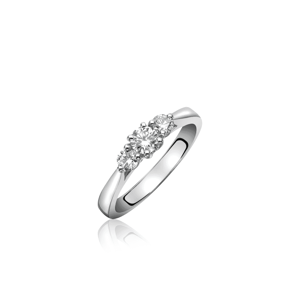 Platinum Trilogy Three Stone Diamond Engagement Ring 0.35ct