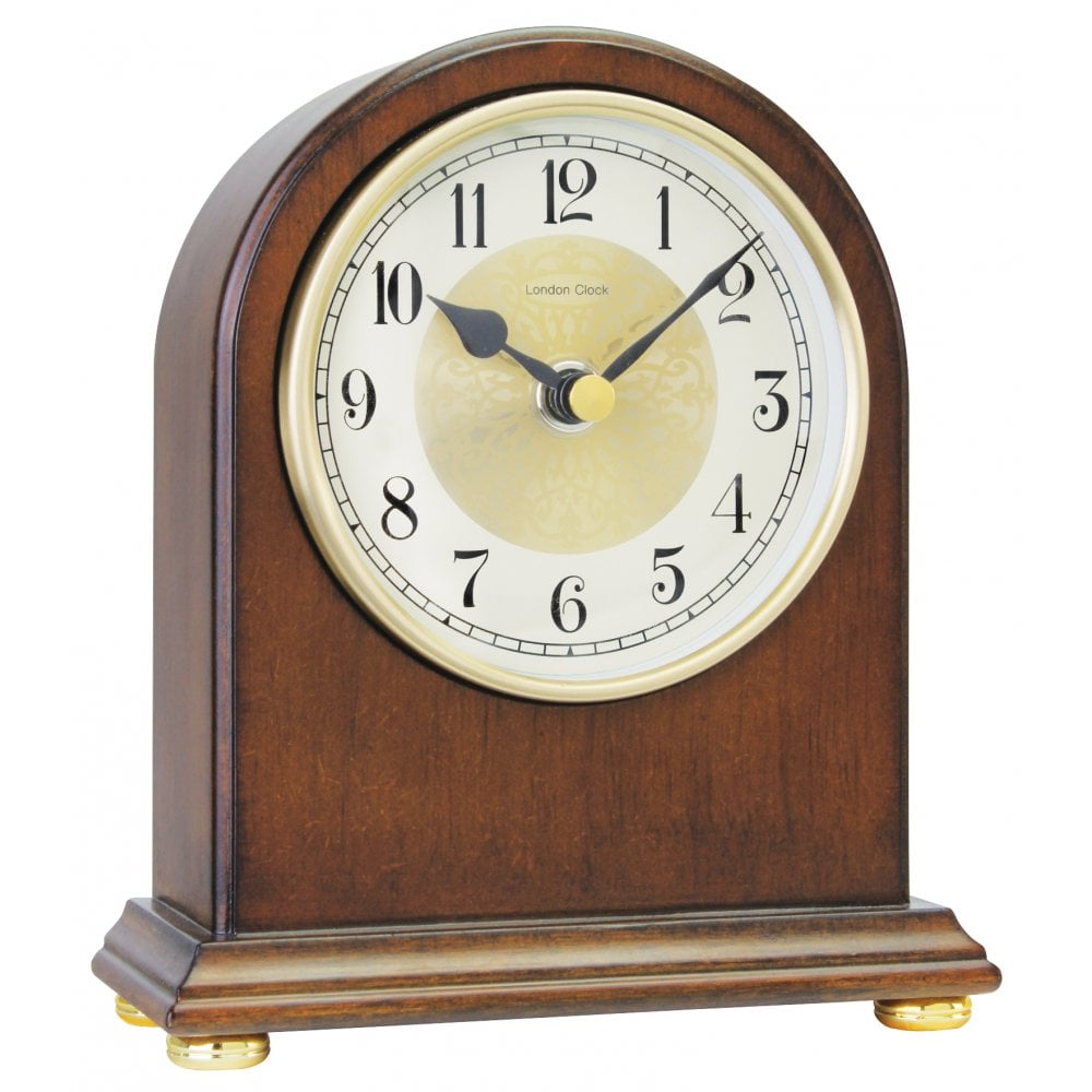 Walnut Finish Quartz Battery Wooden Mantle Clock 07069