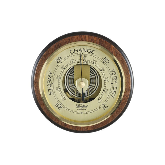 Woodford Round Mahogany Veneer Weather Station Barometer 1611