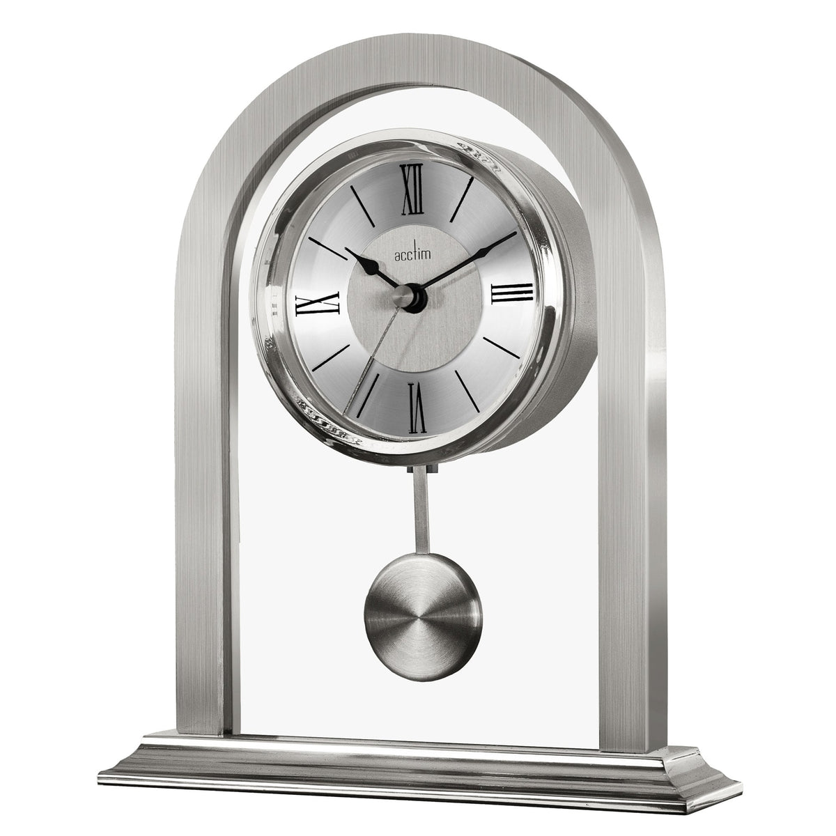 Acctim Silver Finish Quartz Mantle Clock Pendulum 'Colney' 36937