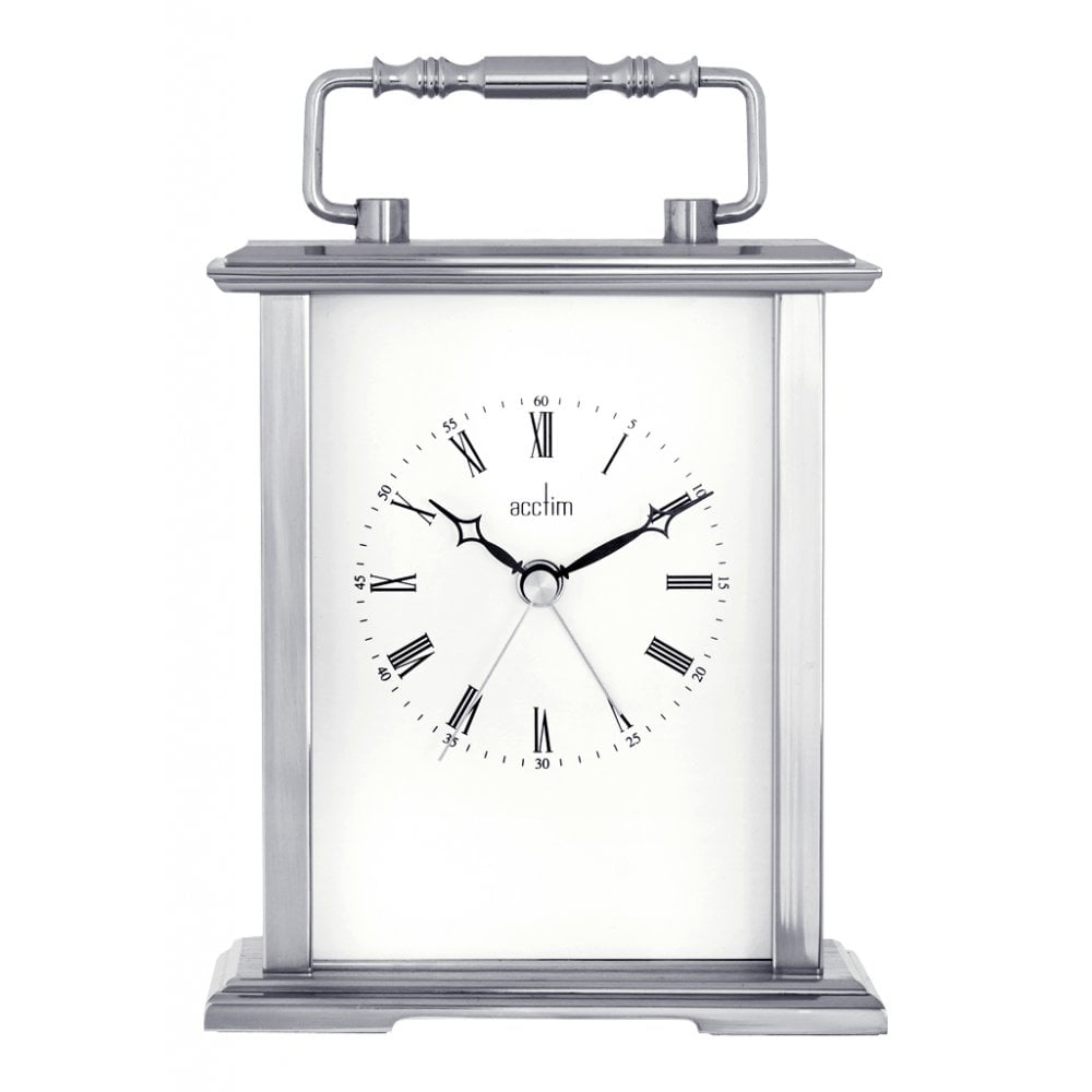Silver Finish Quartz Battery Carriage Clock Gainsborough 36517