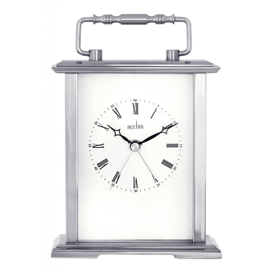 Silver Finish Quartz Battery Carriage Clock Gainsborough 36517