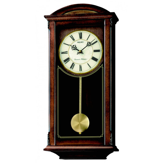 Chiming Wooden Wall Clock with Pendulum Height 55cm QXH030B