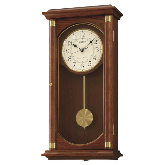 Dark Wooden Westminster Chime Battery Wall Clock QXH039B