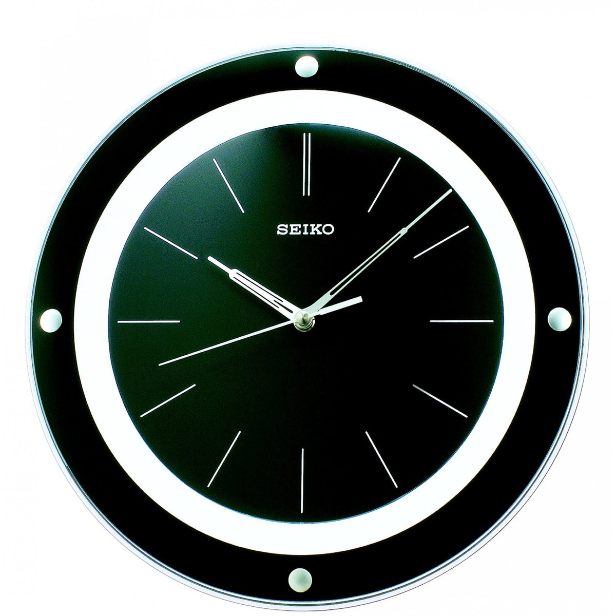 Round Black Quartz Battery Wall Clock QXA314J