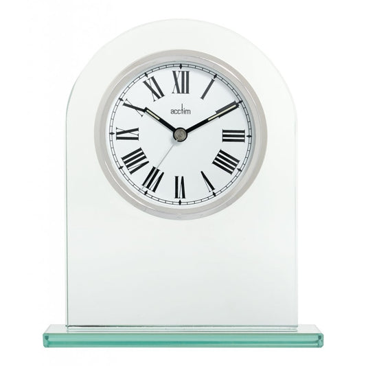 Glass Arch Top Quartz Battery Mantle Clock Adelaide 36537